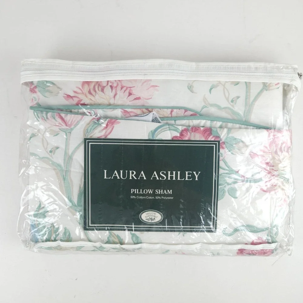 Laura Ashley Rosalind Standard Pillow Sham Padded Cottage Grandmillennial Shabby